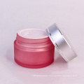 30ml Pink color cosmetic cream container glass cream jar with gasket